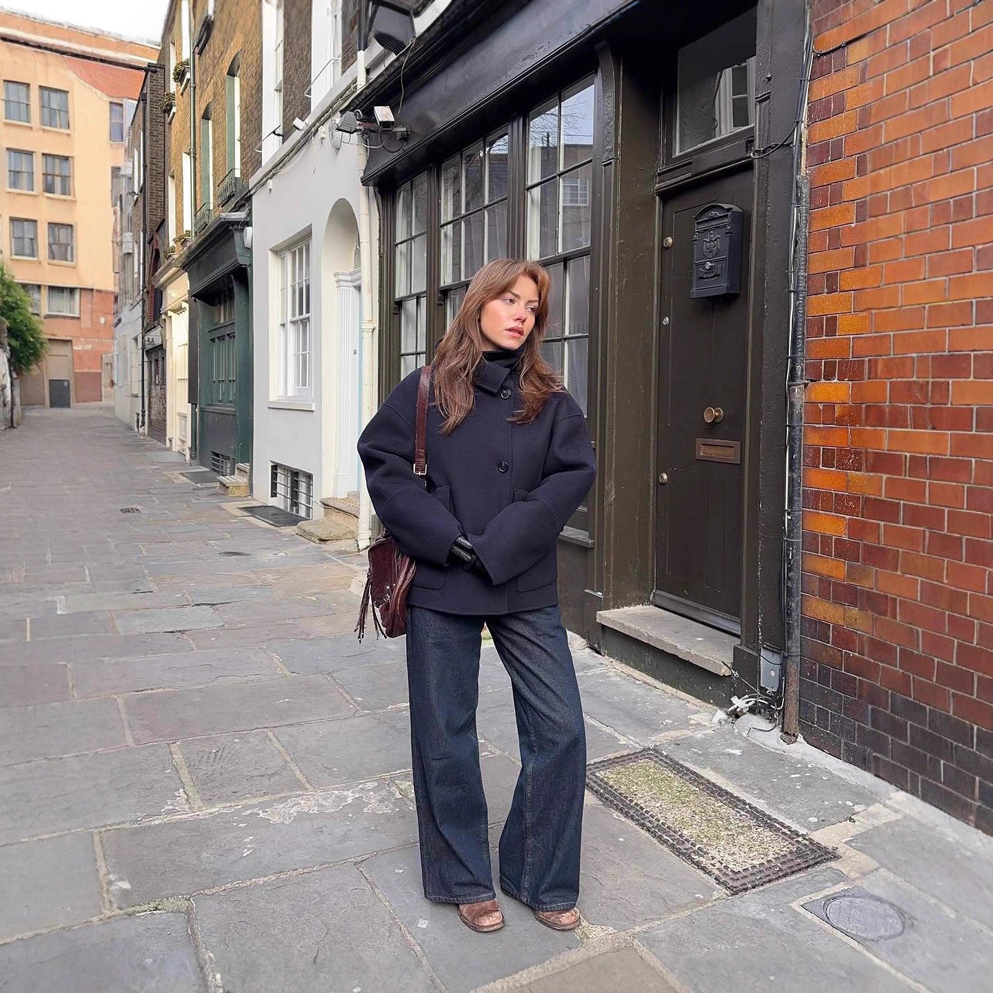 Casual Single-Breasted Coat with Pockets