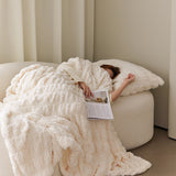 Plain Fur Velvet Sofa Blanket