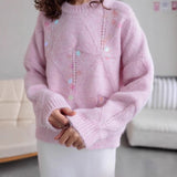 Sequined Knit Loose Pullover Sweater for Women
