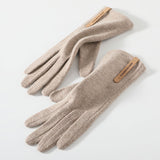 Women's Fleece-Lined Cashmere Cycling Gloves