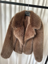 Plush Artificial Fur Coat for Women