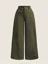 Pantaloni a righe a vita alta e gamba larga