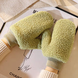 Colorful Winter Plush Mittens for Women