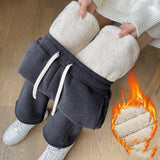 Wide-leg, high-waisted corduroy pants for maternity