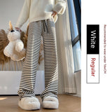 Girls' Wide-Leg Striped Knitted Pants