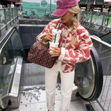 Manteau ample à imprimé floral pour femme