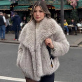 Manteau court en fourrure pelucheuse pour femme - Chic Street Fashion