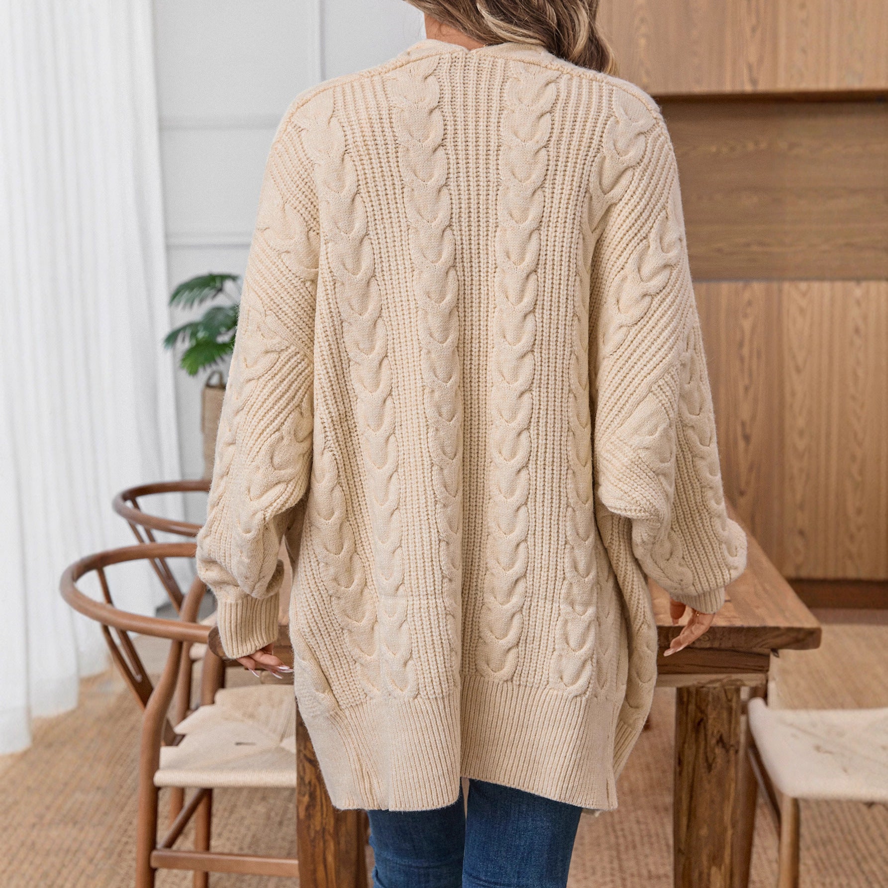Retro Cable Knit Cardigan Sweater for Women