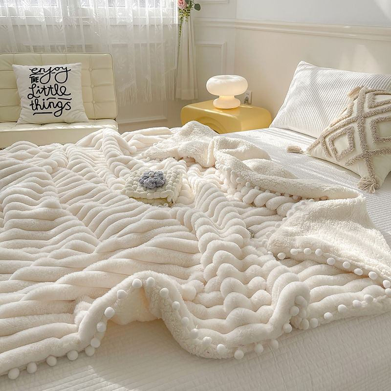 Soft Dehaired Angora Sofa Blanket