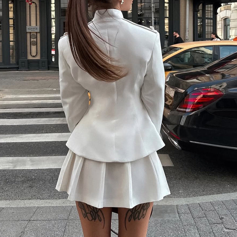 Stylish White Business Suit Coat