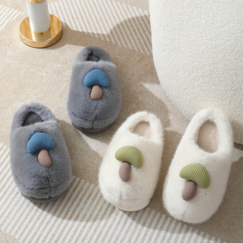 Adorable Plush Mushroom Slippers