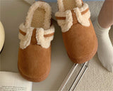 Vintage Cotton Home Shoes with Fleece Lining