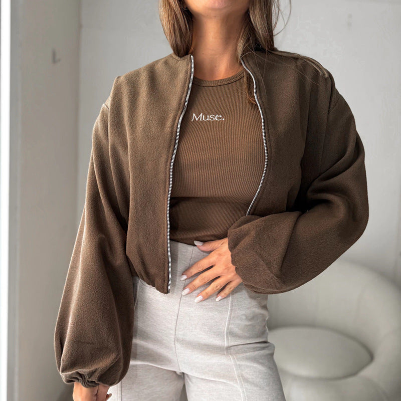 Women's Off-Shoulder Lantern Sleeve Coat