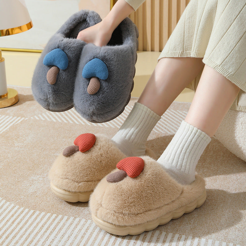 Adorable Plush Mushroom Slippers