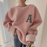 Warm Lamb Wool Embroidered Pullover Sweater