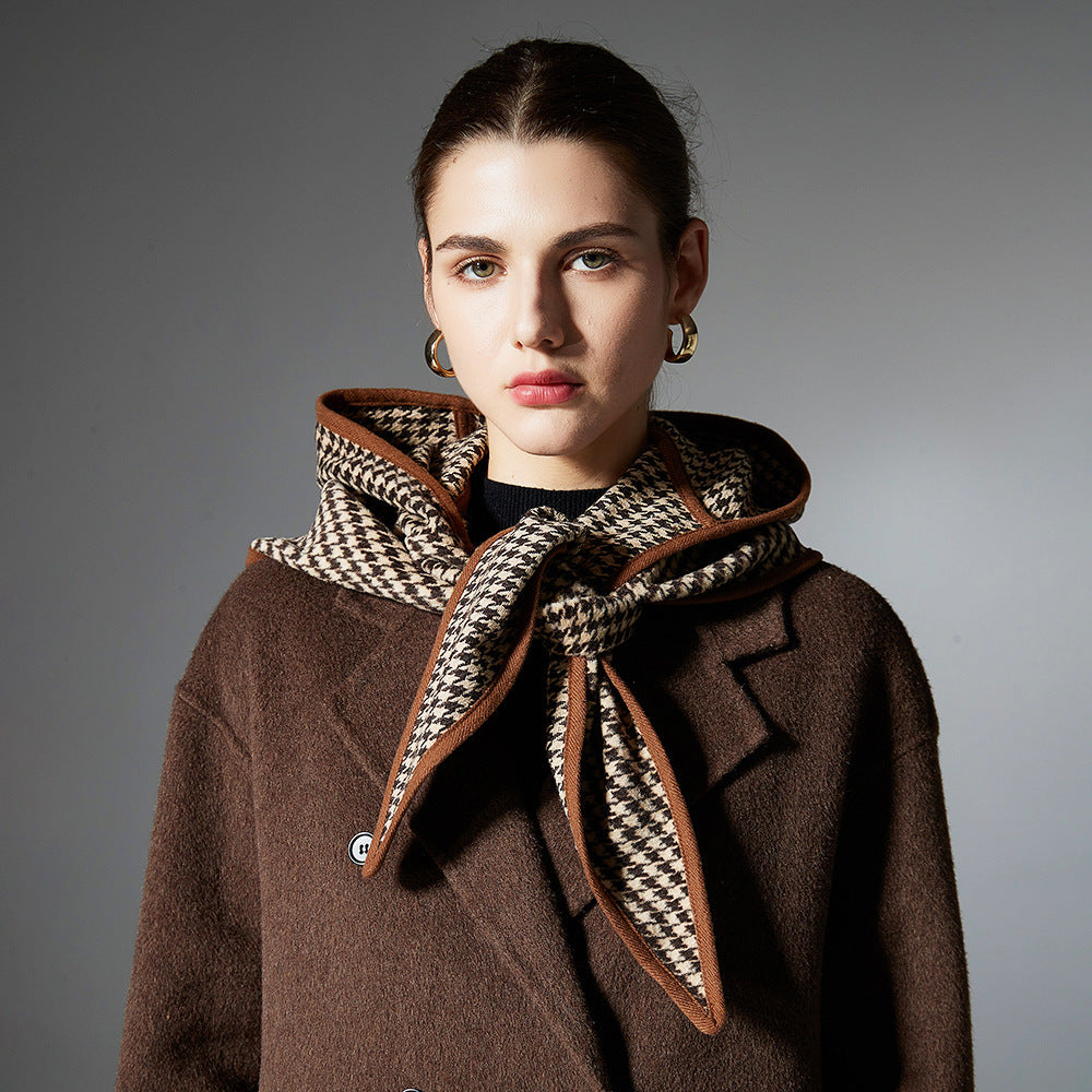 Warm Brown Houndstooth Shawl