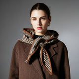 Warm Brown Houndstooth Shawl