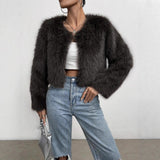 Fox Fur Inspired Short Coat for Women