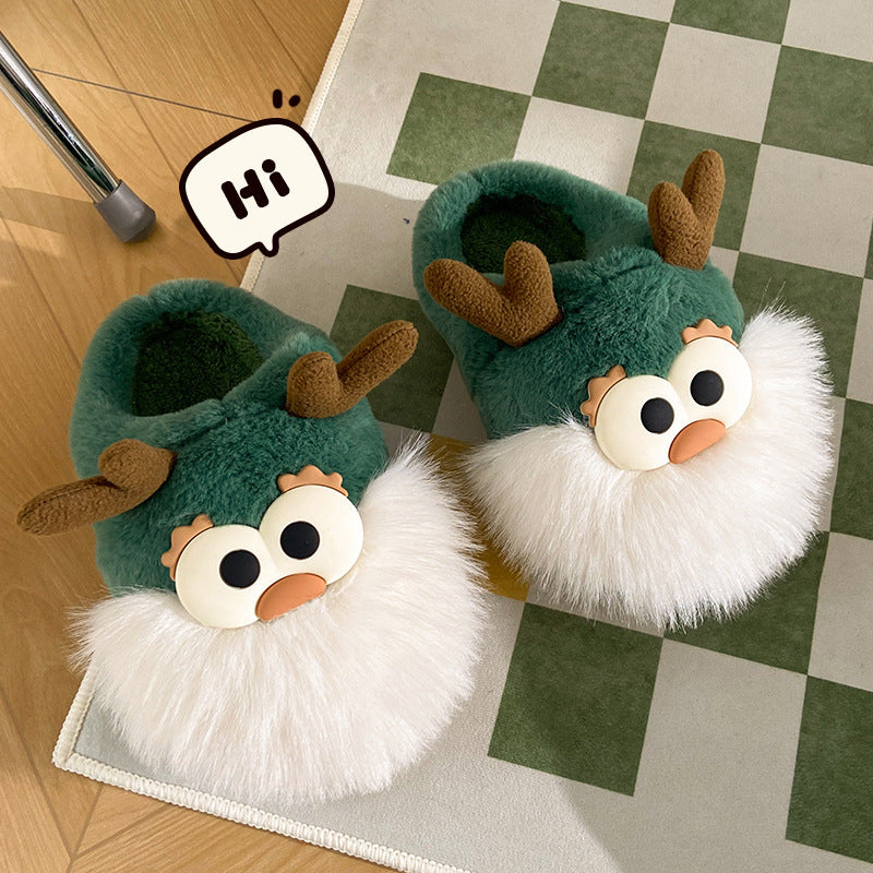 Adorable Plush Christmas Deer Slippers