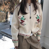Warm Crocheted Loose Sweater Coat for Women
