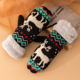 Knit Wool Gloves with Fleece Lining for Winter