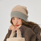 Gorro de punto de lana de doble uso