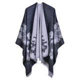 Street Style Double-Sided Jacquard Split Shawl