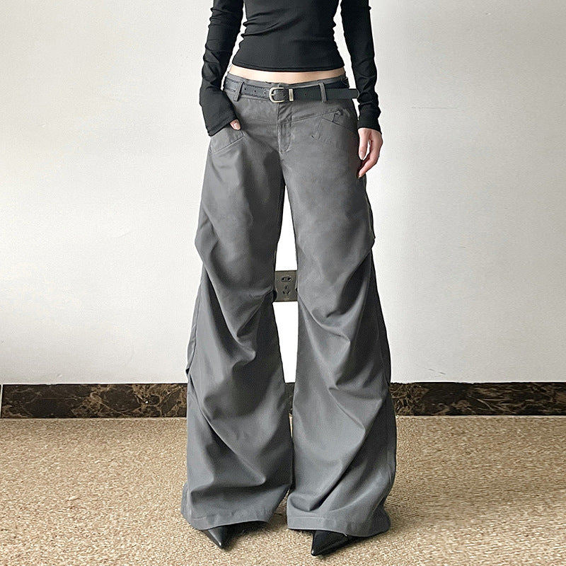 Retro Pants with Low Waist and Wide Legs