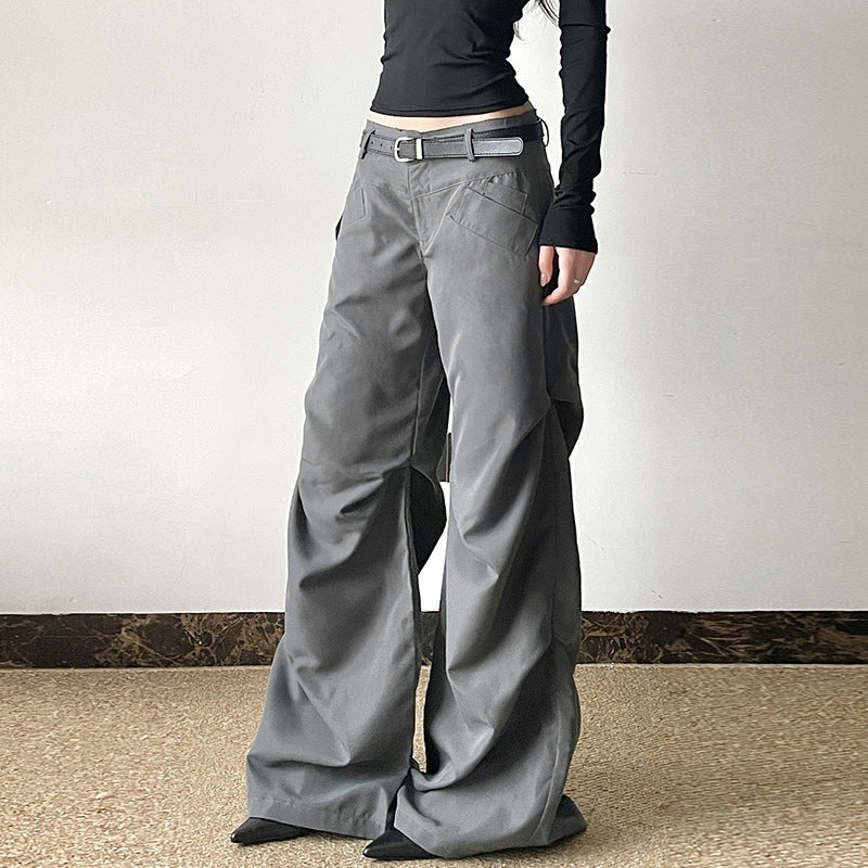 Retro Pants with Low Waist and Wide Legs