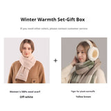 Plush Earmuff Scarf Gloves Set for Women