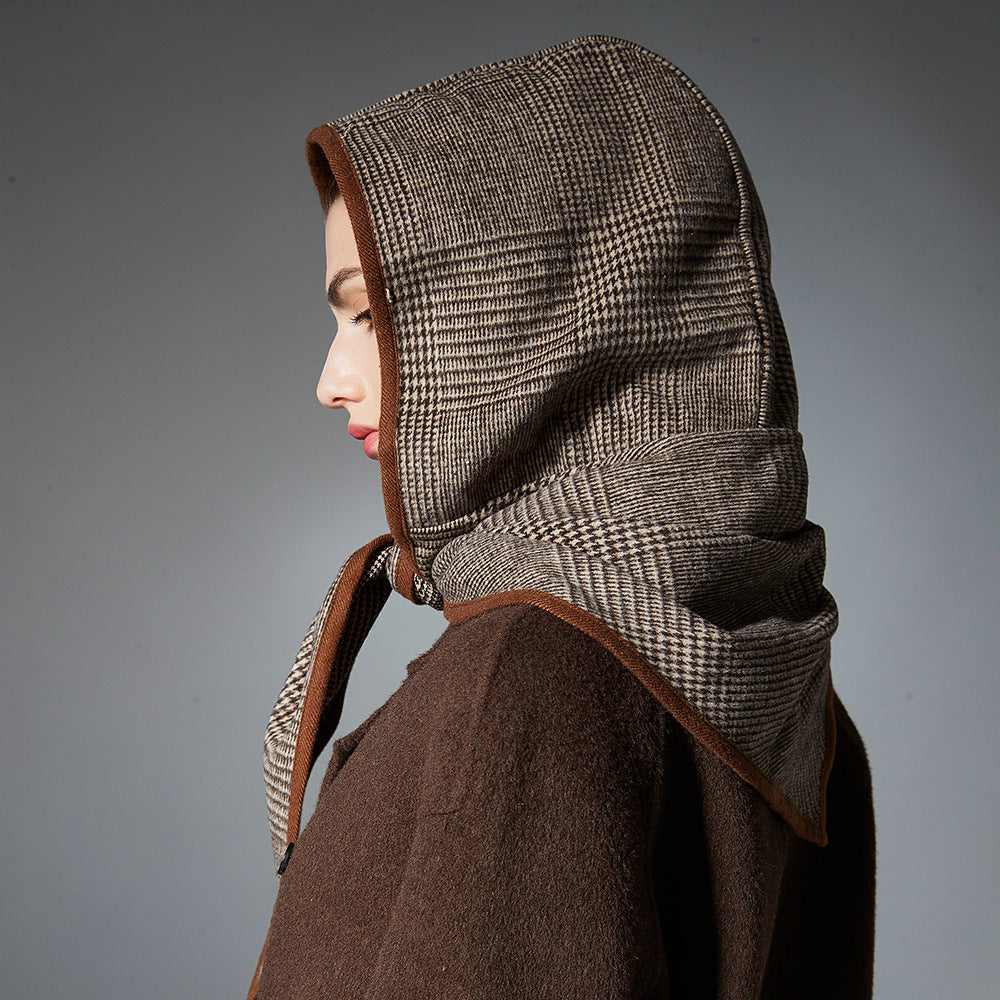 Elegant Houndstooth Plaid Shawl