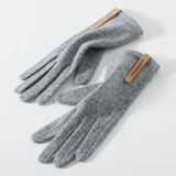 Women's Fleece-Lined Cashmere Cycling Gloves