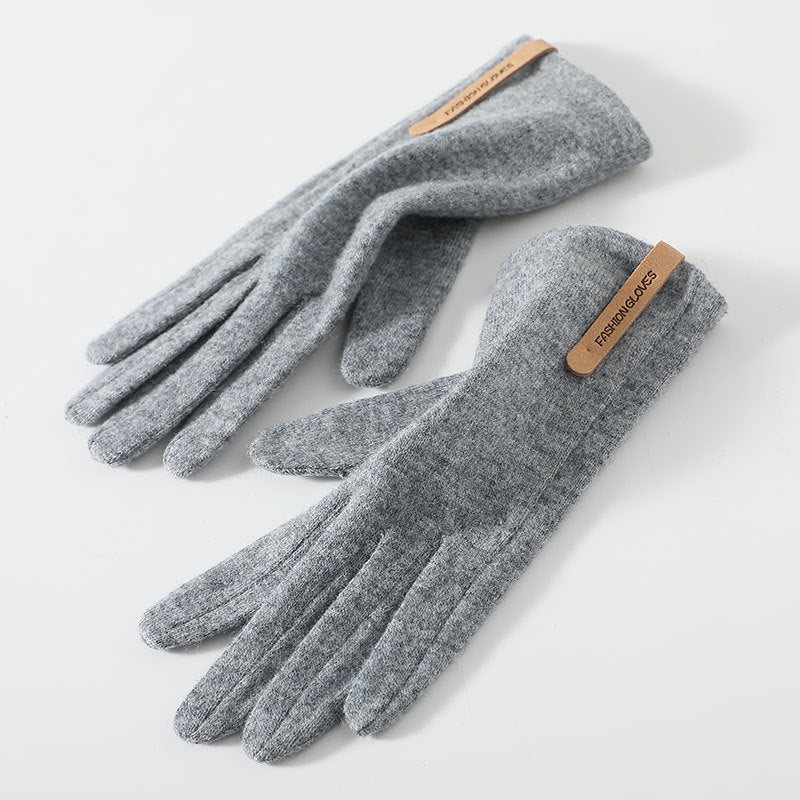 Women's Fleece-Lined Cashmere Cycling Gloves