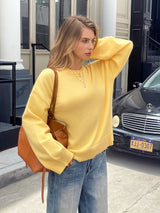 Pull épais de couleur unie pour femme