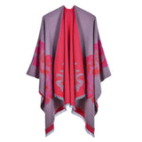 Street Style Double-Sided Jacquard Split Shawl