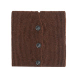 Elegant Wool Knitted Scarf with Flower Button