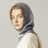 Винтажная шерстяная вязаная шапка-ушанка купольного типа