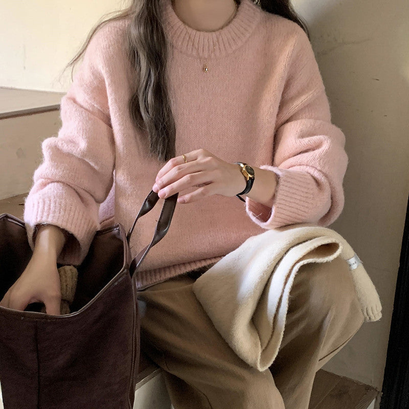 Soft Loose Pullover Top for Autumn and Winter