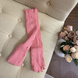 Färgglada stickade långa vinterhandskar med dopamin för kvinnor