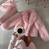 Plush Artificial Fur Coat for Women