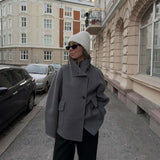 Casual Single-Breasted Coat with Pockets