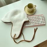 Lamb Wool Plush Ear Protection Bonnet
