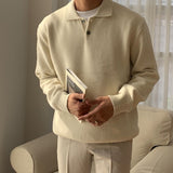 Casual Sweater with Lapel Polo Knit