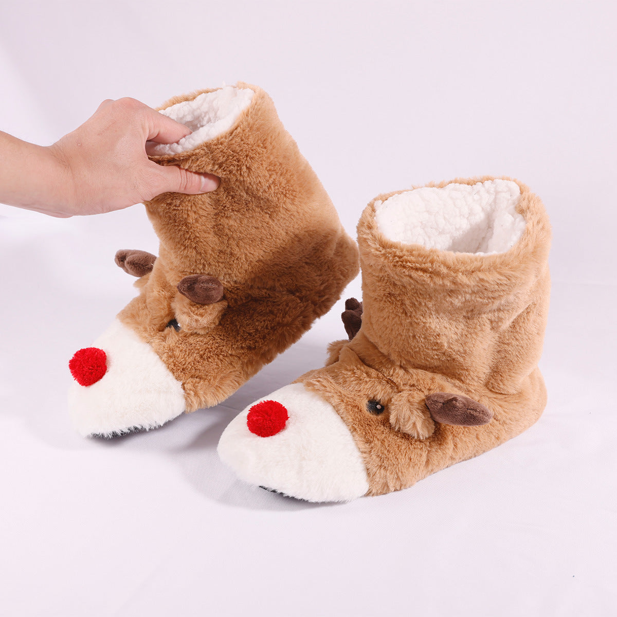 Pantuflas de algodón cálidas para interiores de la serie navideña