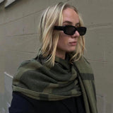 Jacquard geometrisk ullhalsduk