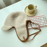 Lamb Wool Plush Ear Protection Bonnet