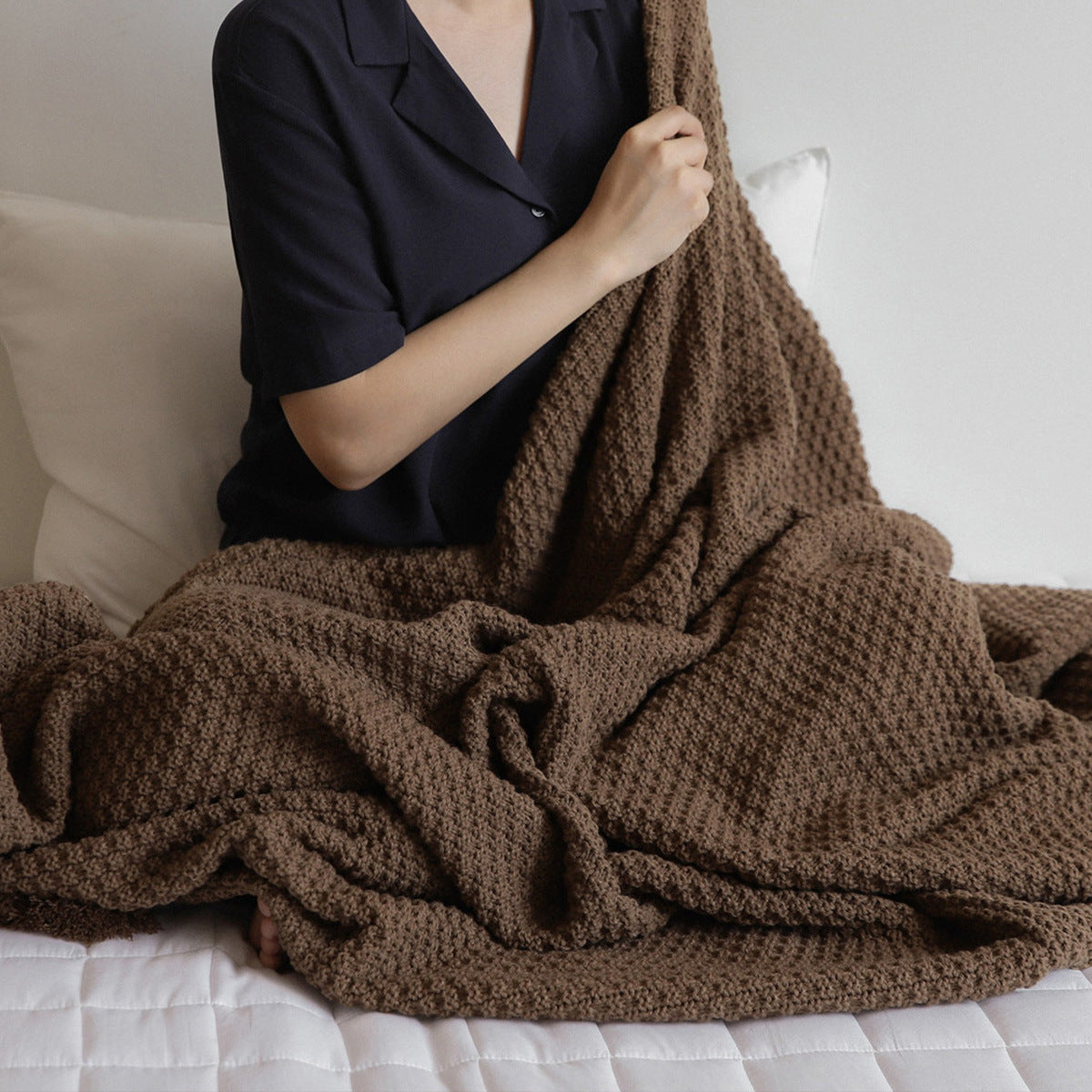 Nordic Solid Color Knitted Sofa Blanket