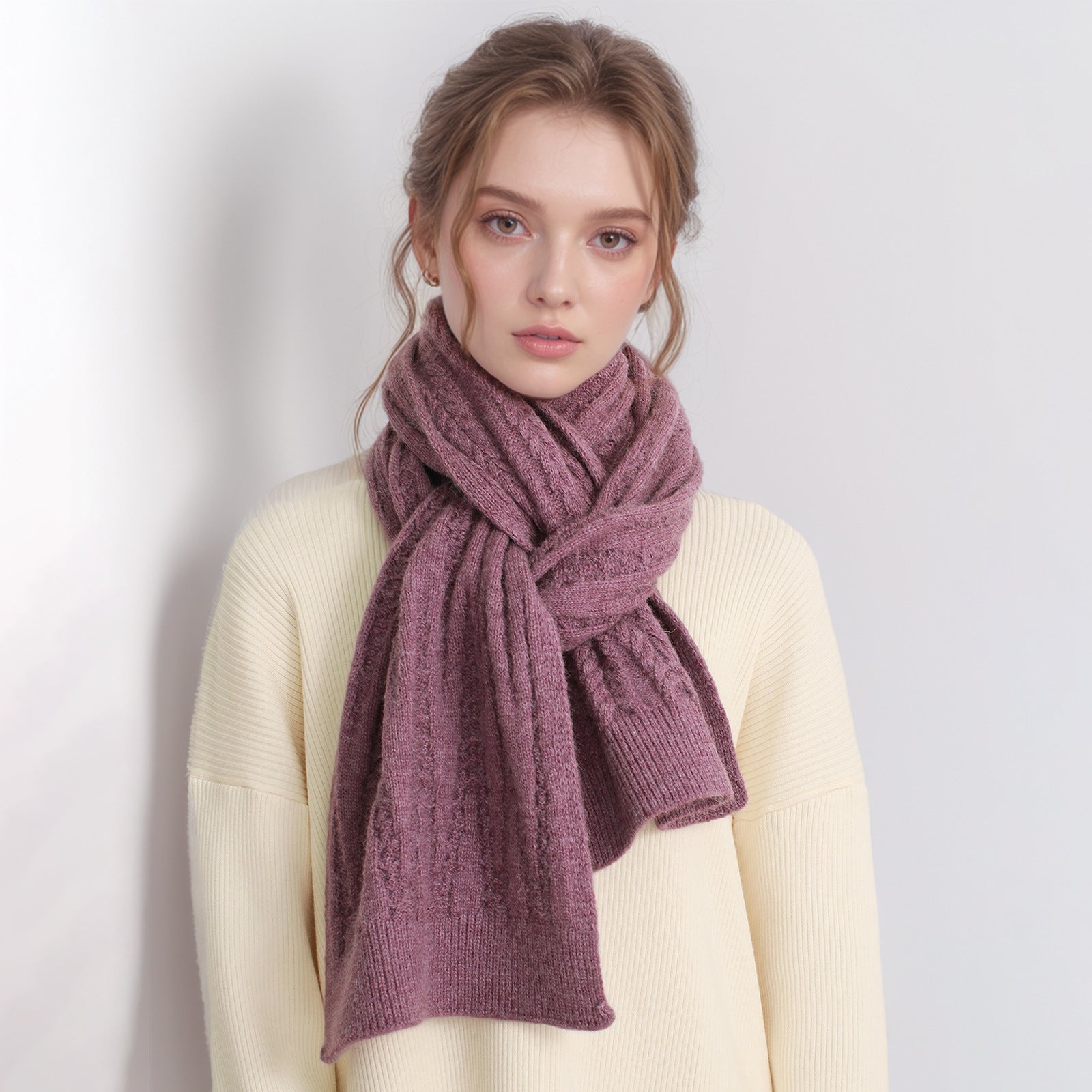 Thick Knit Wool-Like Scarf