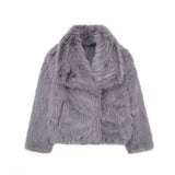 Manteau court en fourrure pelucheuse pour femme - Chic Street Fashion